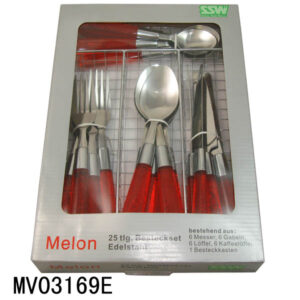 24Pcs Cutlery Set + Wire Rach In Colour Box
