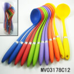 12Pcs Rubber Handle Nylon Kitchen Tools/Soup Spoon