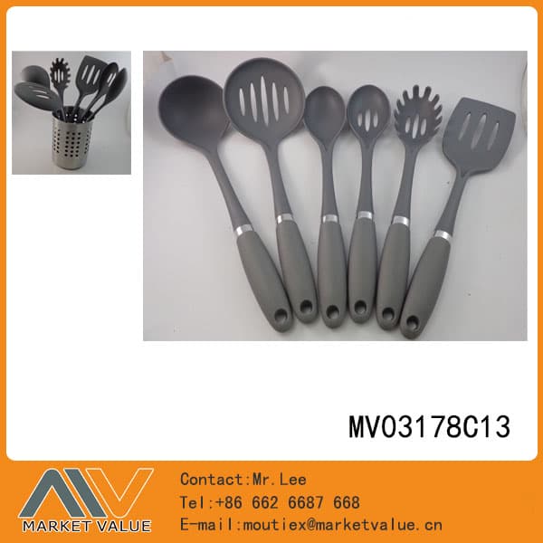 MV03178C13 6Pcs Nylon Kitchen Tools With S.S Block In Color Box