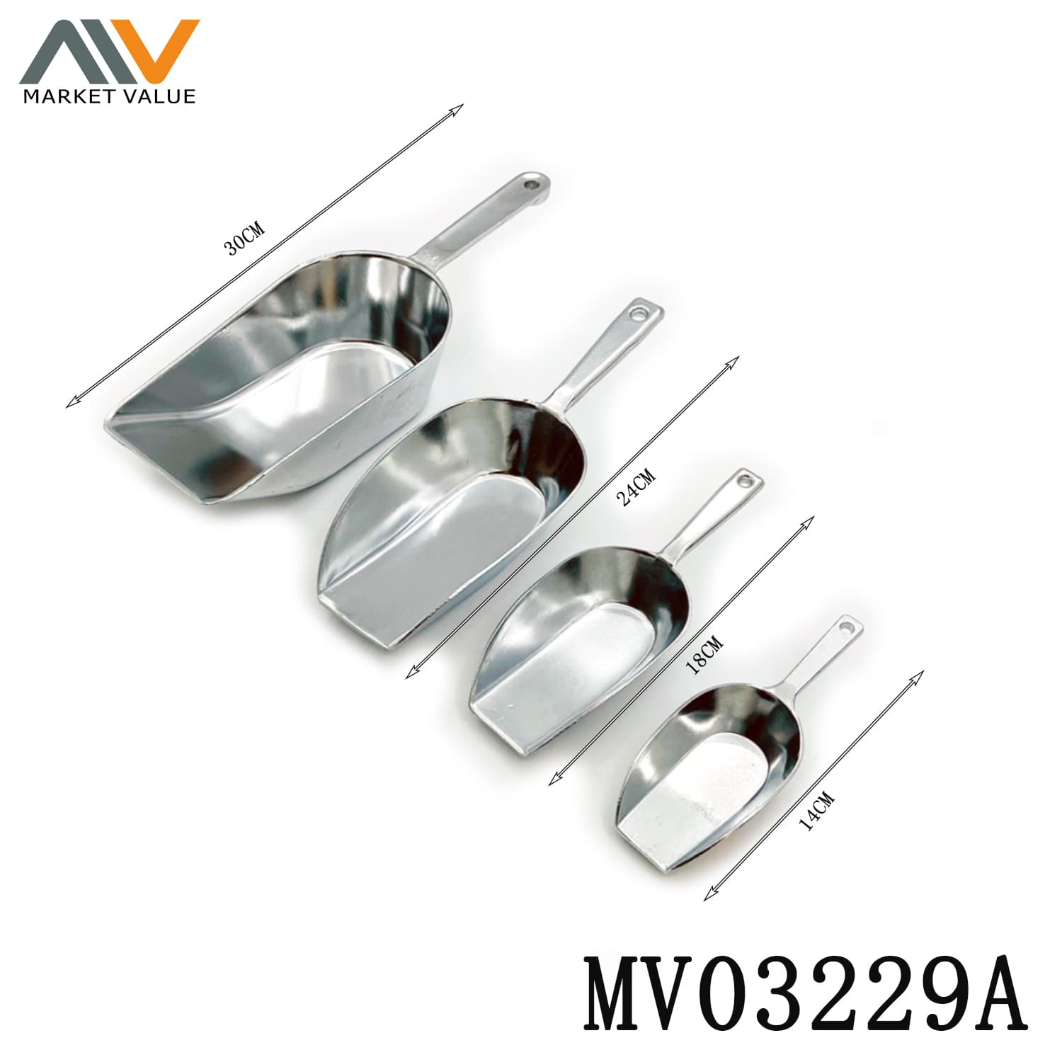 MV03229A 4Pcs Aluminum Ice Scoop