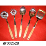 5Pcs S/S Kitchen Tools With Wooden Handle