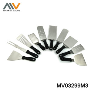10Pcs Ss Frying Shovel With Plastic Handle，Tc