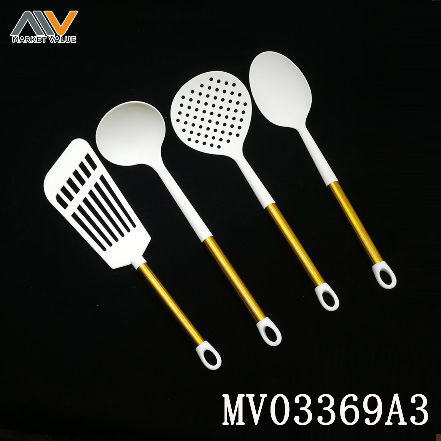 MV03369A3 4 Piece White Nylon Kitchenware Set,Tag