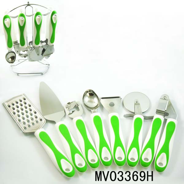 MV03369H S/S 7Pcs Rubber And Plastic Handle Stainless Steel Kitchen Tools