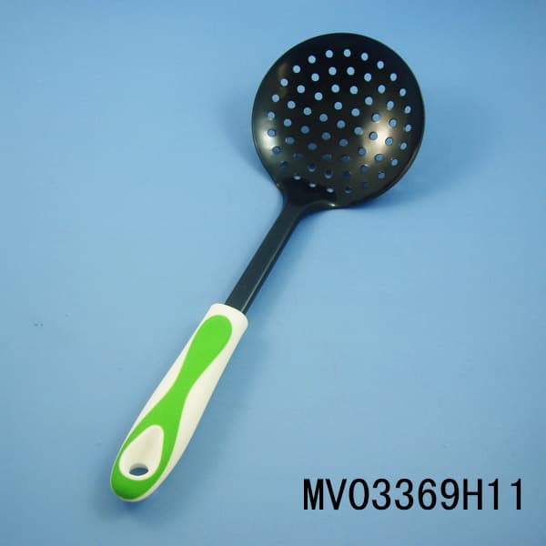 MV03369H11 S/S Rubber And Plastic Handle Non Stick Strainer