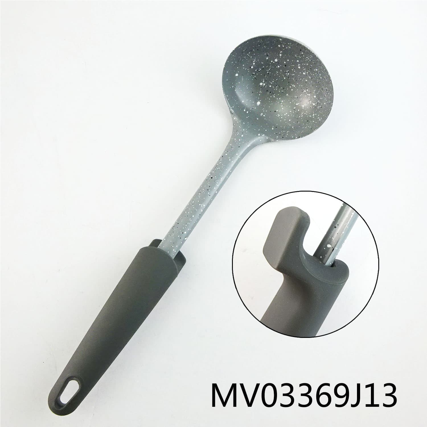MV03369J13 Rubber And Plastic Handle Stick Soup Spoon T/C