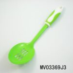S/S Rubber And Plastic Handle Non Stick Slotted Spoon