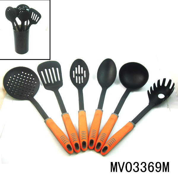 MV03369M 6Pcs Nylon Kitchen Tools With Plastic& Rubber Handle