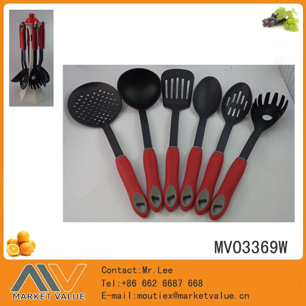 MV03369W 6Pcs Nylon Kitchen Tools With Tpr Handle