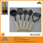 5Pcs Nylon Kitchen Tools With Abs White Handle