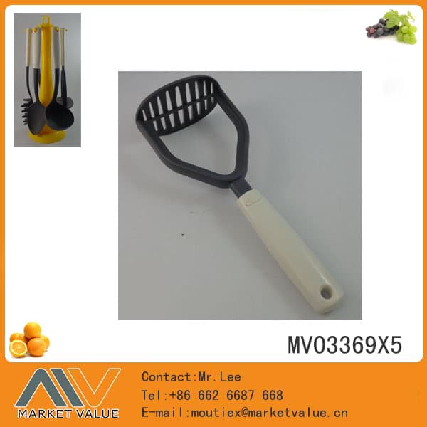 MV03369X5 Nylon Kitchen Tools With Abs White Handle/Photo Press