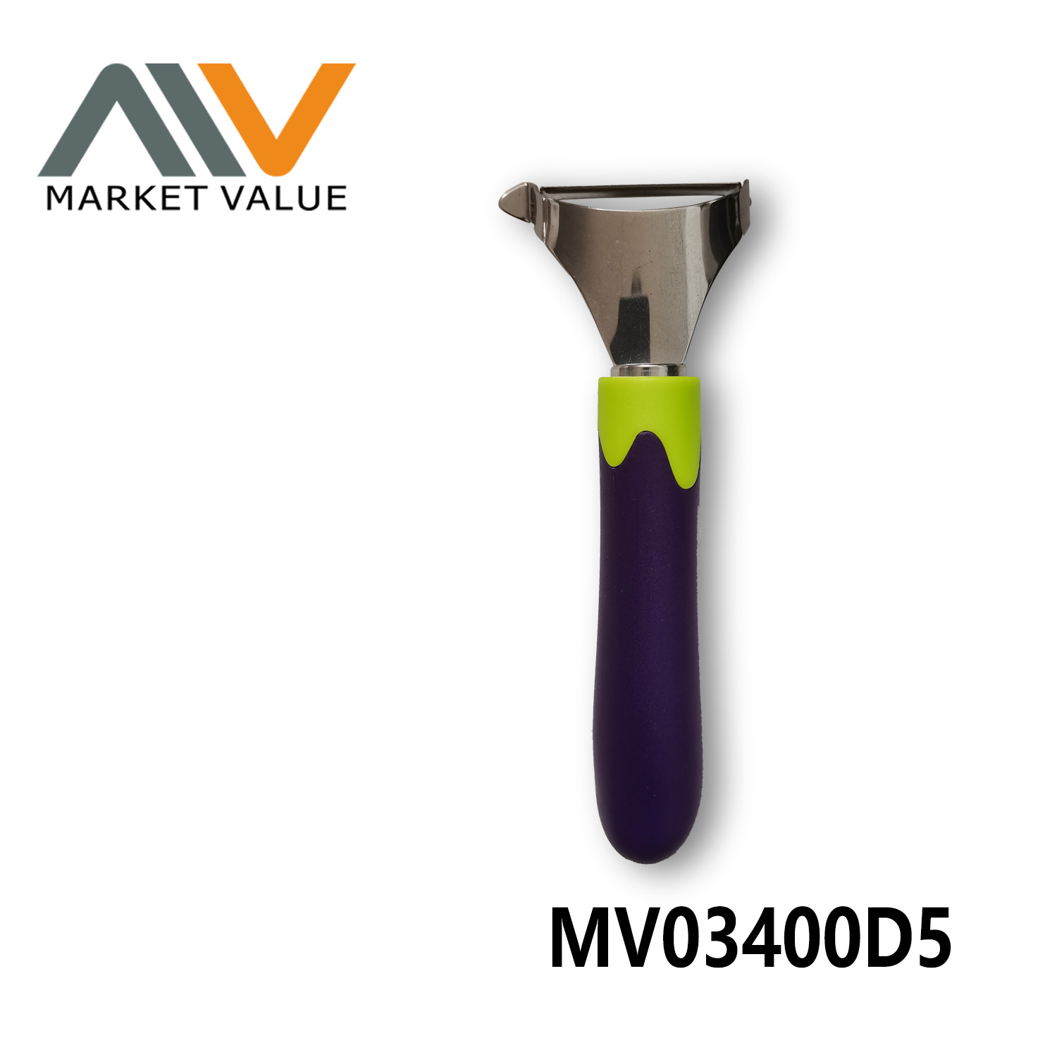MV03400D5 Ss Peeler With Pp Eggplant Handle Tc