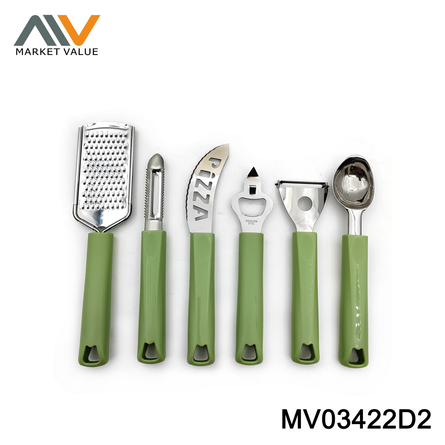 MV03422D2 Sets Of 6Pcs S/S Kitchen Tools With Plastic Handle