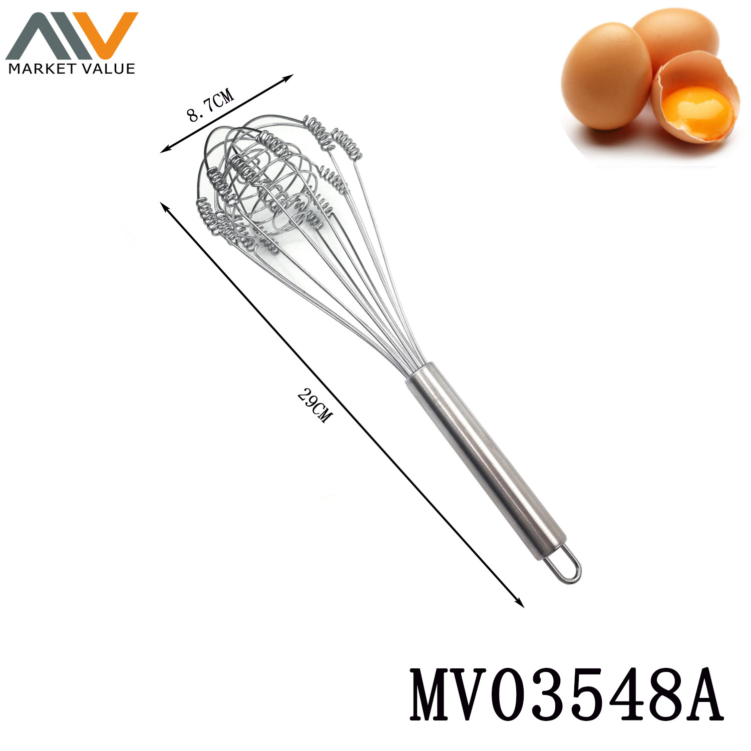 MV03548A 11"Spring Rotating Fasting Egg Beater