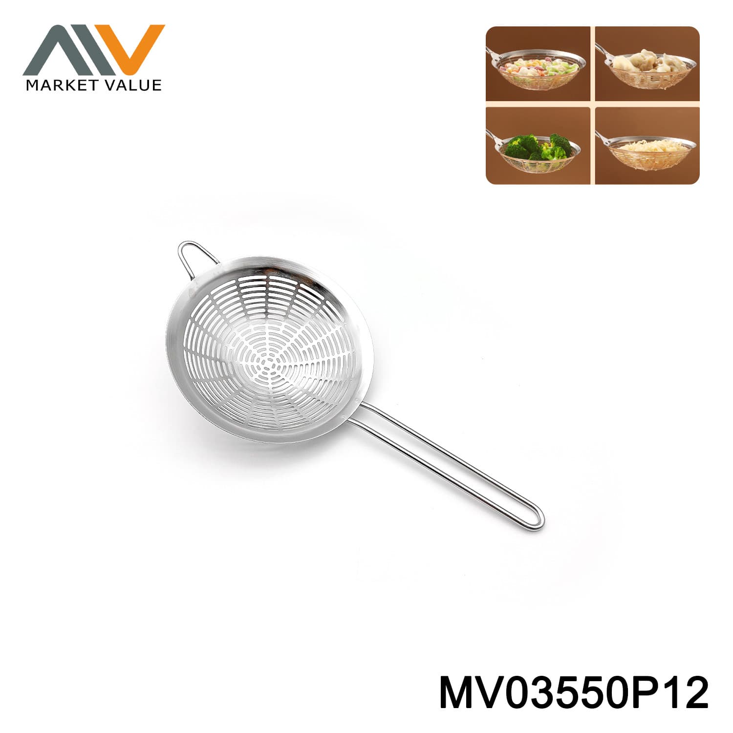 MV03550P12 18CM SS Long Hole Strainer