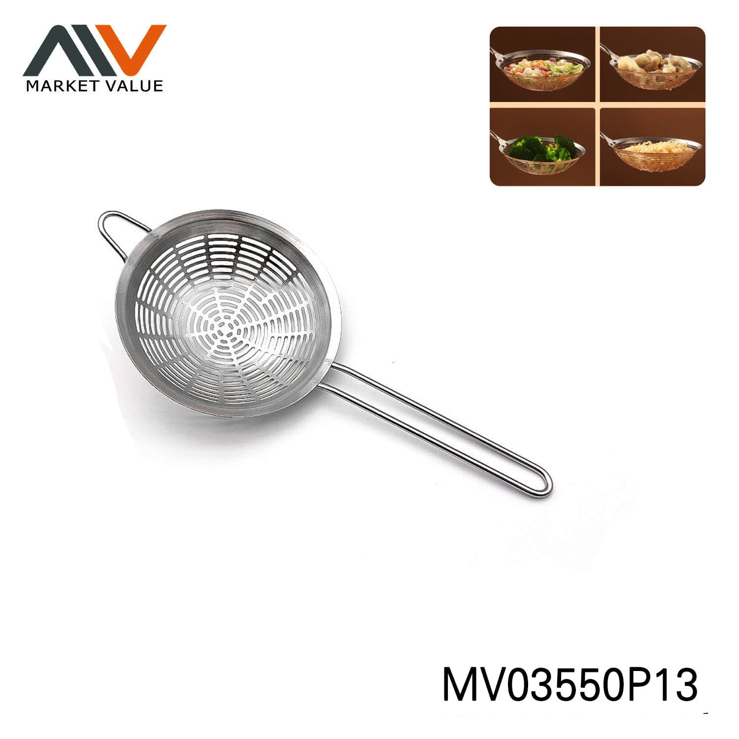 MV03550P13 20CM SS Long Hole Strainer