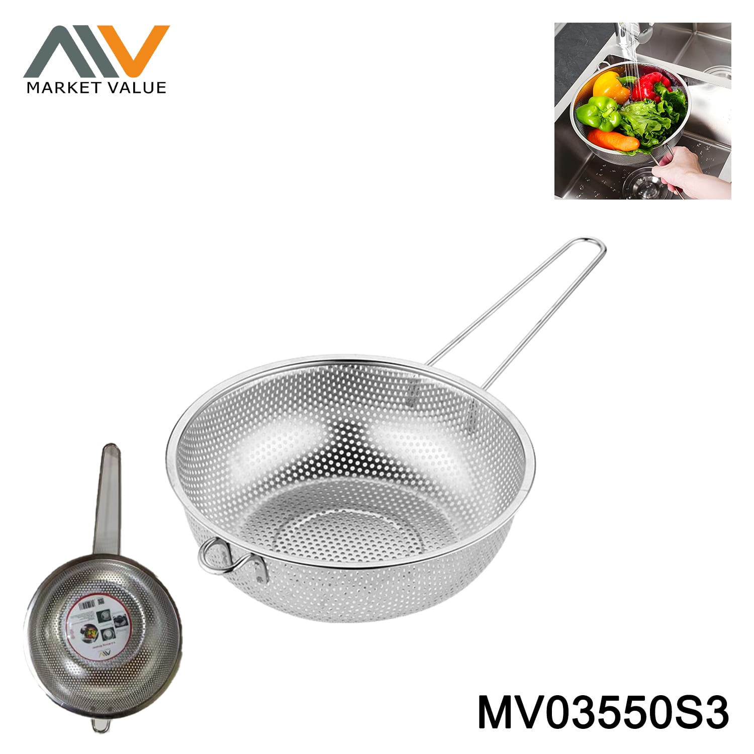 MV03550S3 SS STRONG STRAINER PLATE HOLE TC