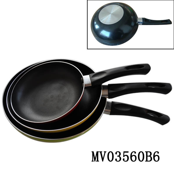 3Pcs Aluminium Fry Pan(20Cm/26Cm/30Cm) Colour Box