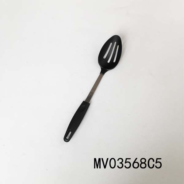 MV03568C5 Nylon Kitchen Tools Slotted Spoon With S.S/Pp Handle
