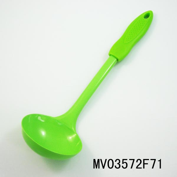 MV03572F71 S/S Plastic Handle Slotted Non Stick Soup Spoon T/C