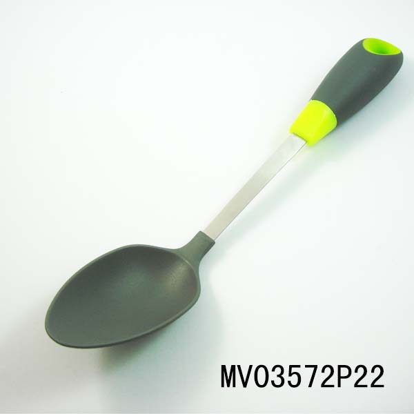 MV03572P22 S/S Rubber And Plastic Handle Nylon Spoon T/C