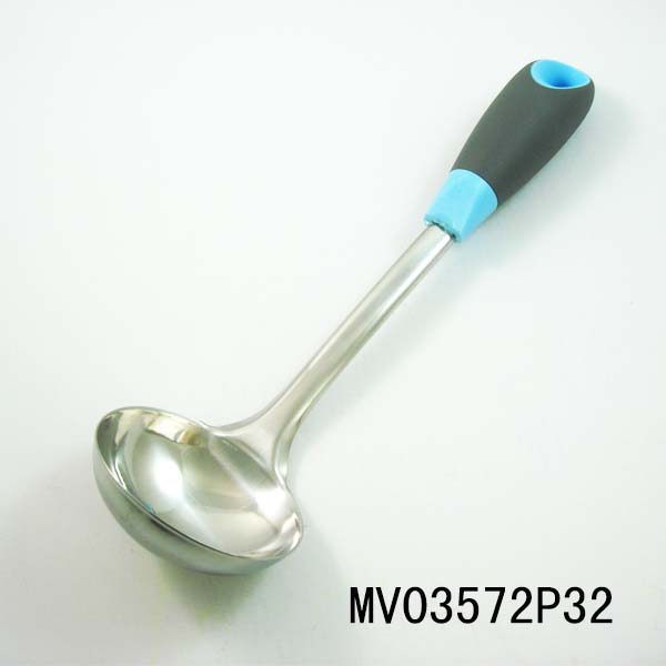 MV03572P32 S/S Rubber And Plastic Handle Stainless Steel Soup Spoon T/C