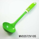 S/S Rubber And Plastic Handle Slotted Non Stick Soup Spoon T/C
