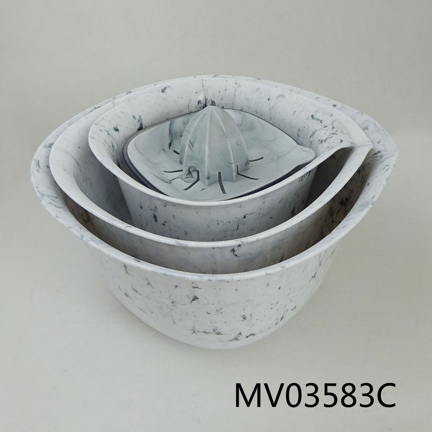 MV03583C 5Pcs Pp Plastic Salad Bowl With Juice Function In Box