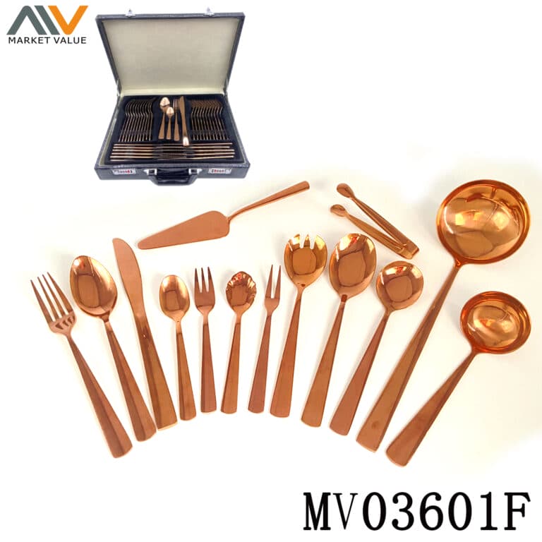 72 Piece Rose Gold Ss Tableware Set