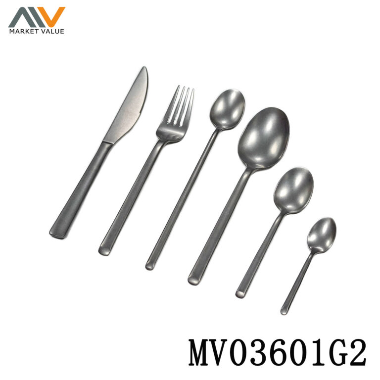 6 Piece Titanium Plated Tableware Set