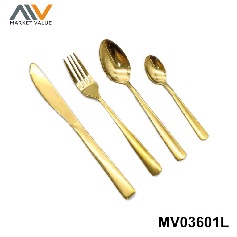 4Pcs 410 S/S Cutlery Set With Gold Plated