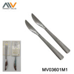 2Pcs 410 Stainless Steel Silver Plated Table Knife Set