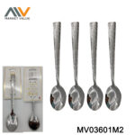 4Pcs 410 Stainless Steel Silver Plated Dinner Spoon Set