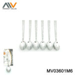6PCS Stainless Steel Silver Plated Dinner Spoon Set