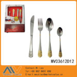 24 Pcs S/S Fork Knife Spoon Tea Spoon With Color Box