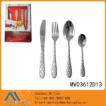 24 Pcs S/S Fork Knife Spoon Tea Spoon With Color Box