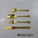 4Pcs Gold Plated Stainless Steel Tableware