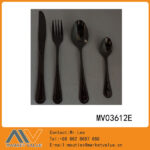 24Pcs Black Gold Plating  Cutlery Set