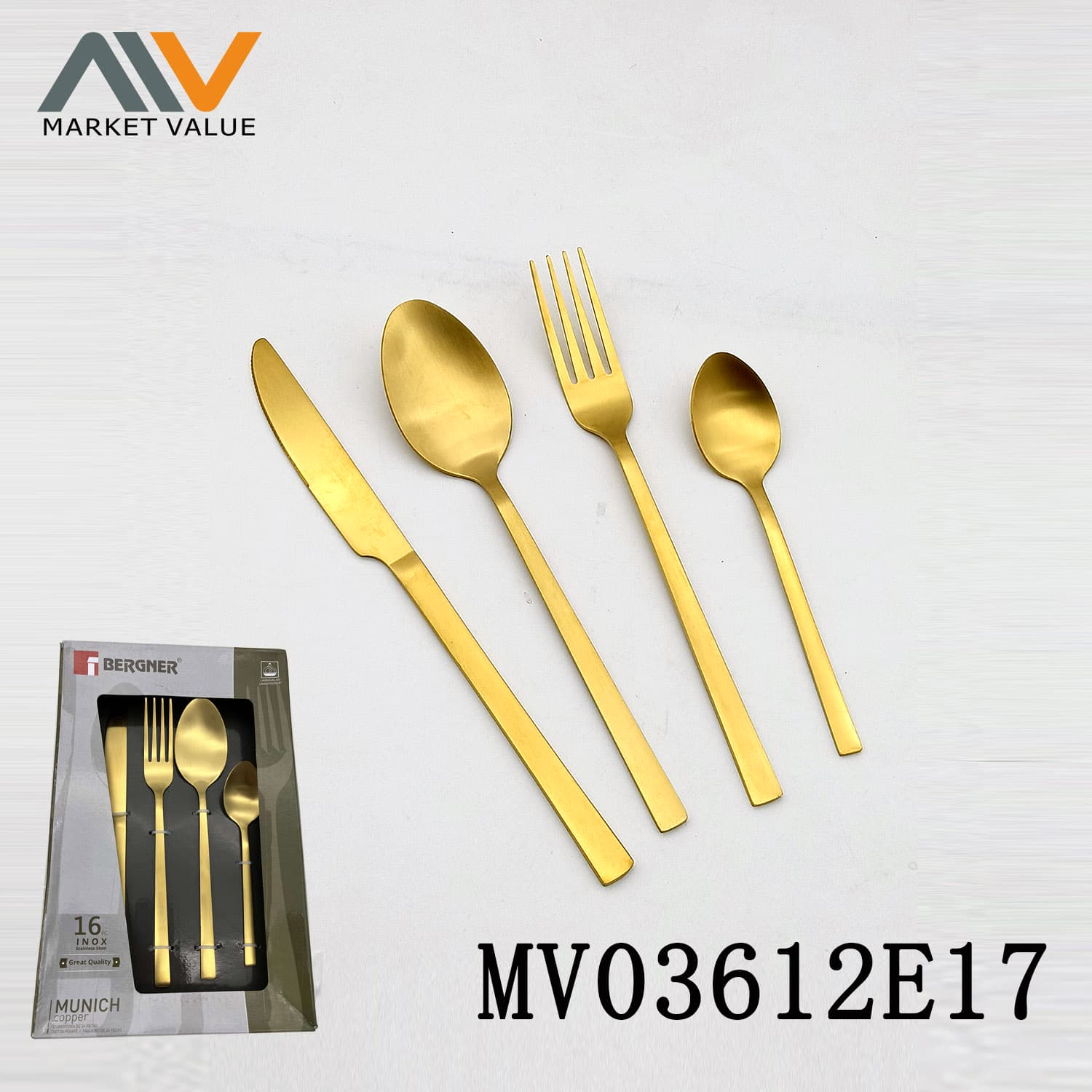 MV03612E17 16Pcs 430 S/S Cutlery Set With Color Box
