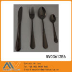 4Pcs Black Gold Plating  Cutlery Set In Window Box