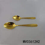 2Pcs Gold Plated Stainless Steel Spoon