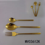 3Pcs Gold Plated Stainless Steel Tableware