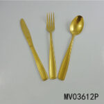 3Pcs Gold Plated Stainless Steel Tableware