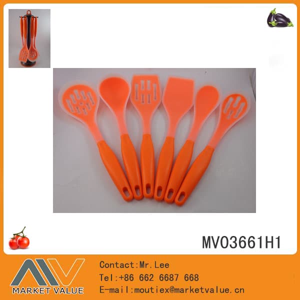 6Pcs Silicone+Nylon Kitchen Tools With Pp Handle