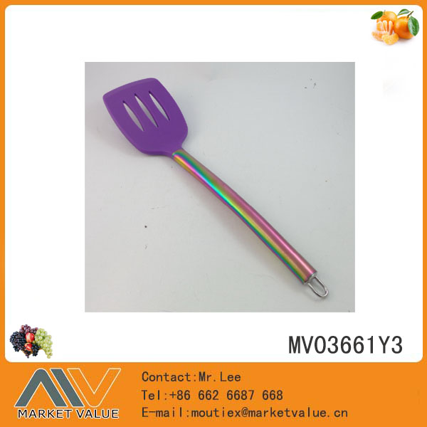 MV03661Y3 Silicon Kitchen Tools With Tube Handle/Slotted Shavel