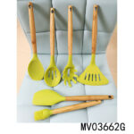 6Pcs Silicone+ Nylon Kitchen Tools / Wooden Handle