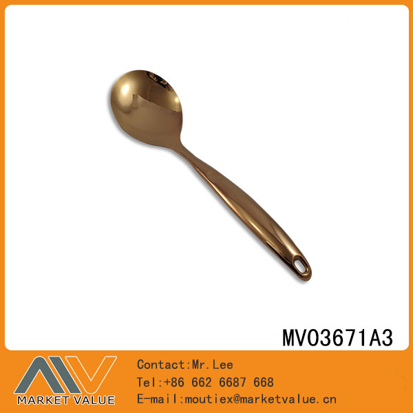 MV03671A3 Fingerprint Handle Rose Gold-Plating S.S Rice Spoon,T/C