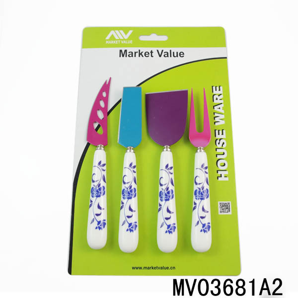 MV03681A2 4Pcs Ceramic Handle Cheese Knife B/C