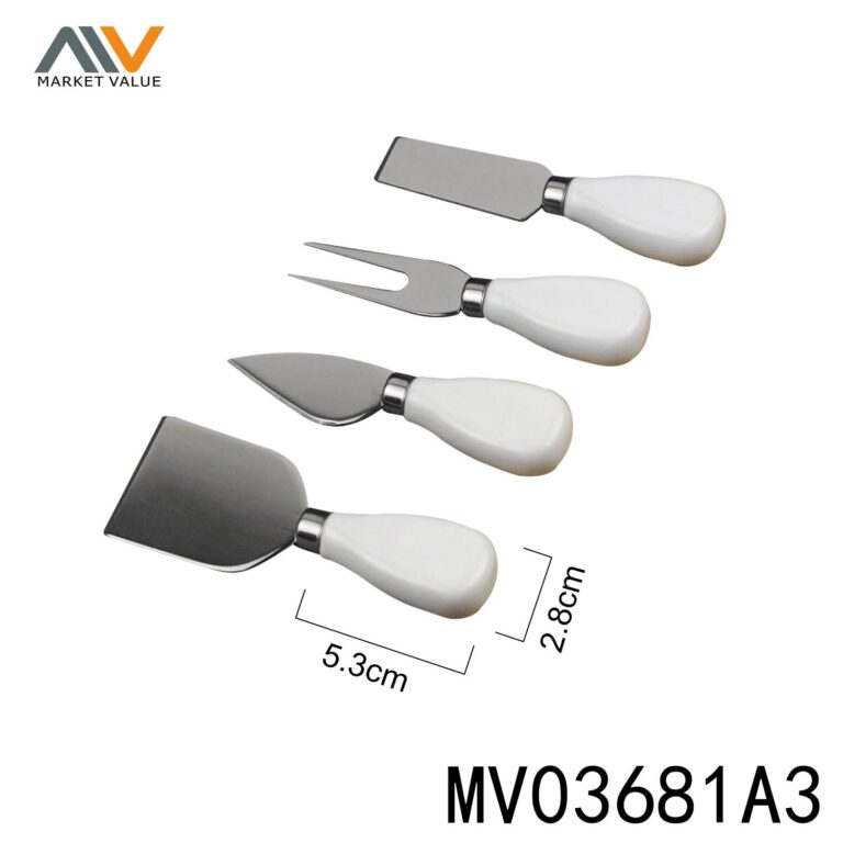 4Pcs Ceramic Handle Cheese Knife B/C