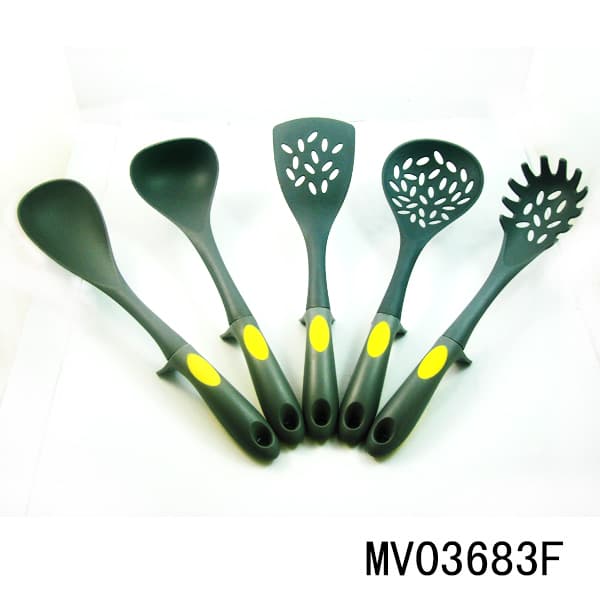 MV03683F 5Pcs Nylon Kitchen Tools With Plastic& Rubber Handle